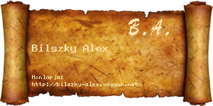 Bilszky Alex névjegykártya