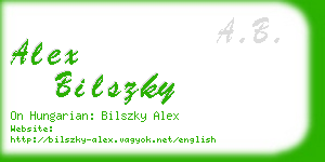 alex bilszky business card